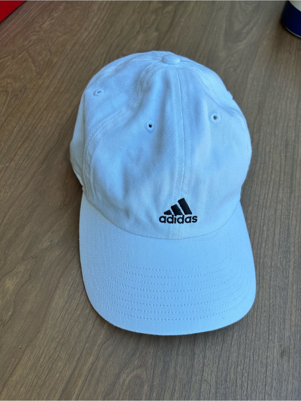 adidas White Baseball Cap with Black Logo